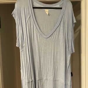 Light Blue Flowy Free People Tee